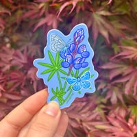 Lupine & Silvery Blue Butterfly Sticker