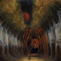 Untitled, original oil painting on wood panel