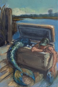 Image 1 of "I'm Cool" original oil painting 