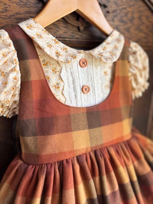 Image of Brown Check Jumper Dress