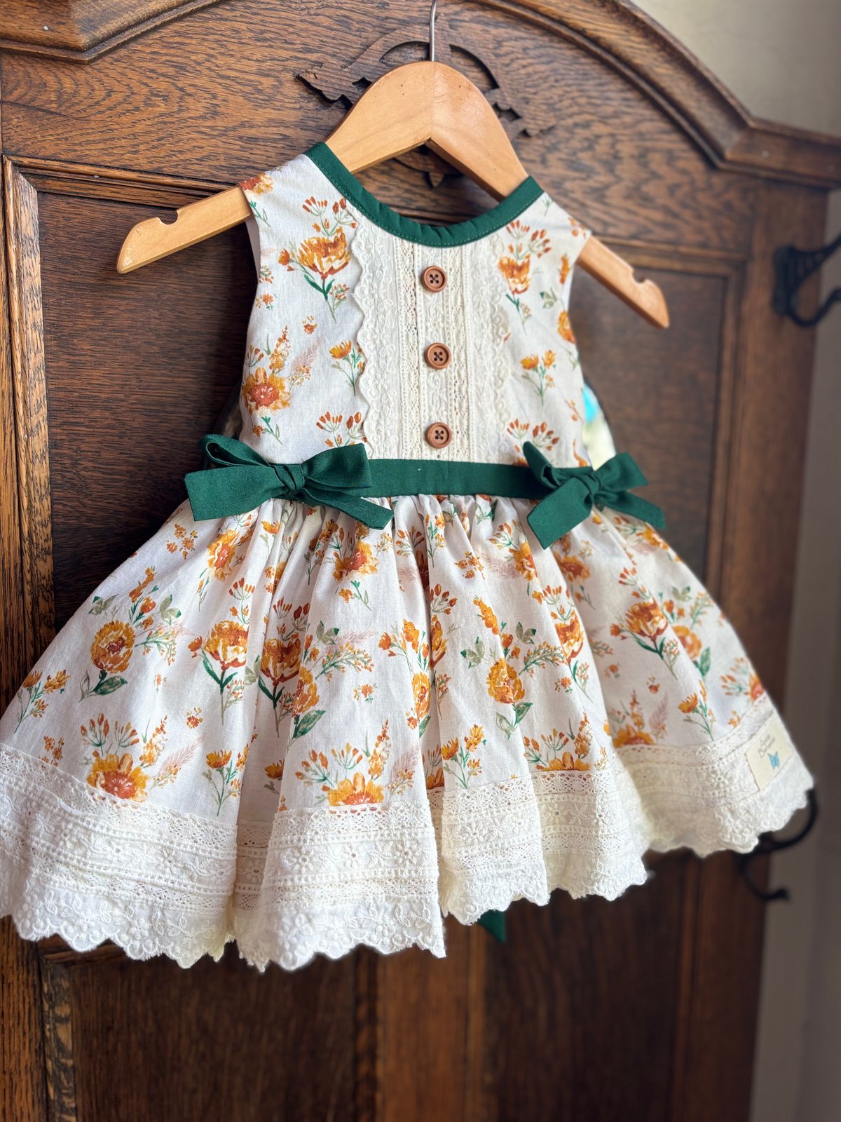 Image of Yellow Floral Fall Dress