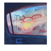 Image 2 of Meow from the Back Seat original Oil Painting 