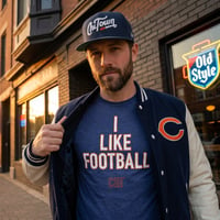 Image 3 of I LIKE FOOTBALL CHI - Tri-Blend Tee