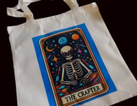 Image 3 of Handmade The Crafter Tarot Card Canvas Tote Bag, Reusable, draw, beach, shopping