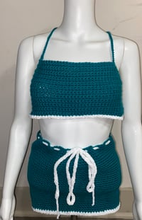 Image 1 of Teal 2 Piece Skirt Outfit