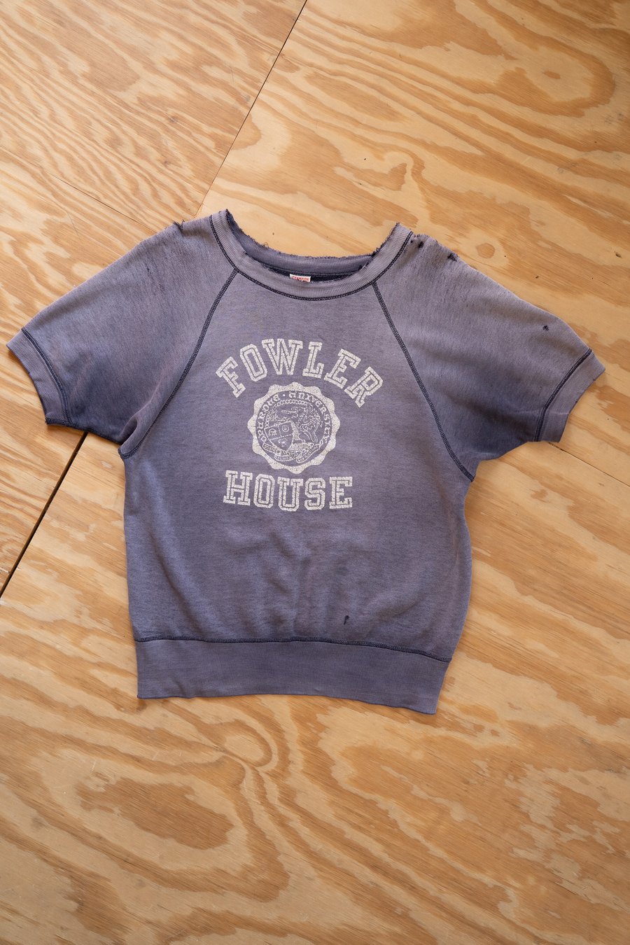 Image of Vintage Champion "Fowler House" Short Sleeve Raglan Sweatshirt