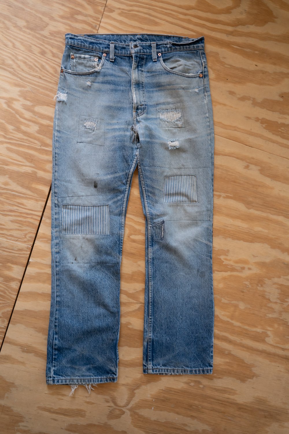 Image of Vintage Levi's 517 Repaired & Patched Jeans