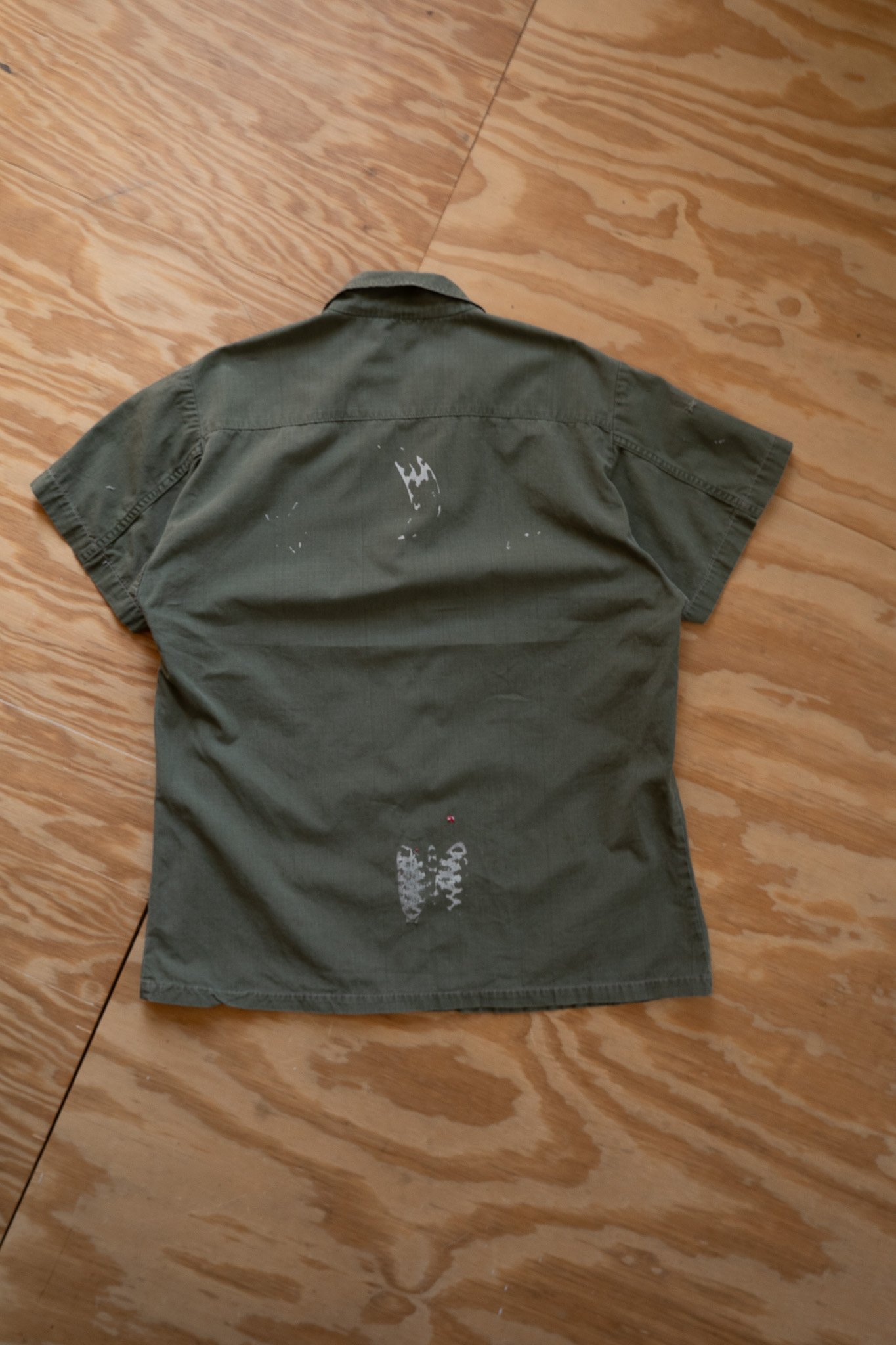 Image of Vintage Military Ripstop Utility Shirt with Bandana Appliqué