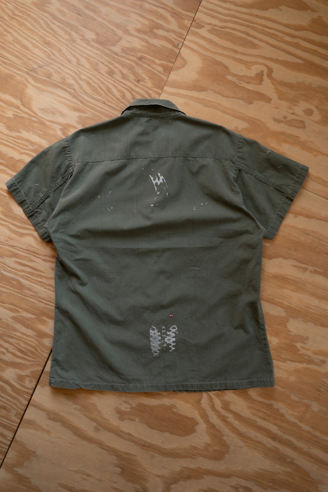 Image of Vintage Military Ripstop Utility Shirt with Bandana Appliqué