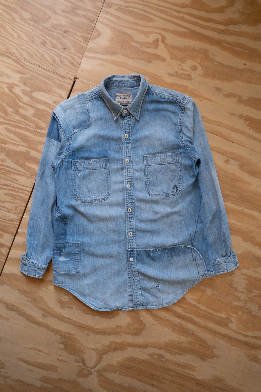Image of Repaired Polo Ralph Lauren Chambray Work Shirt