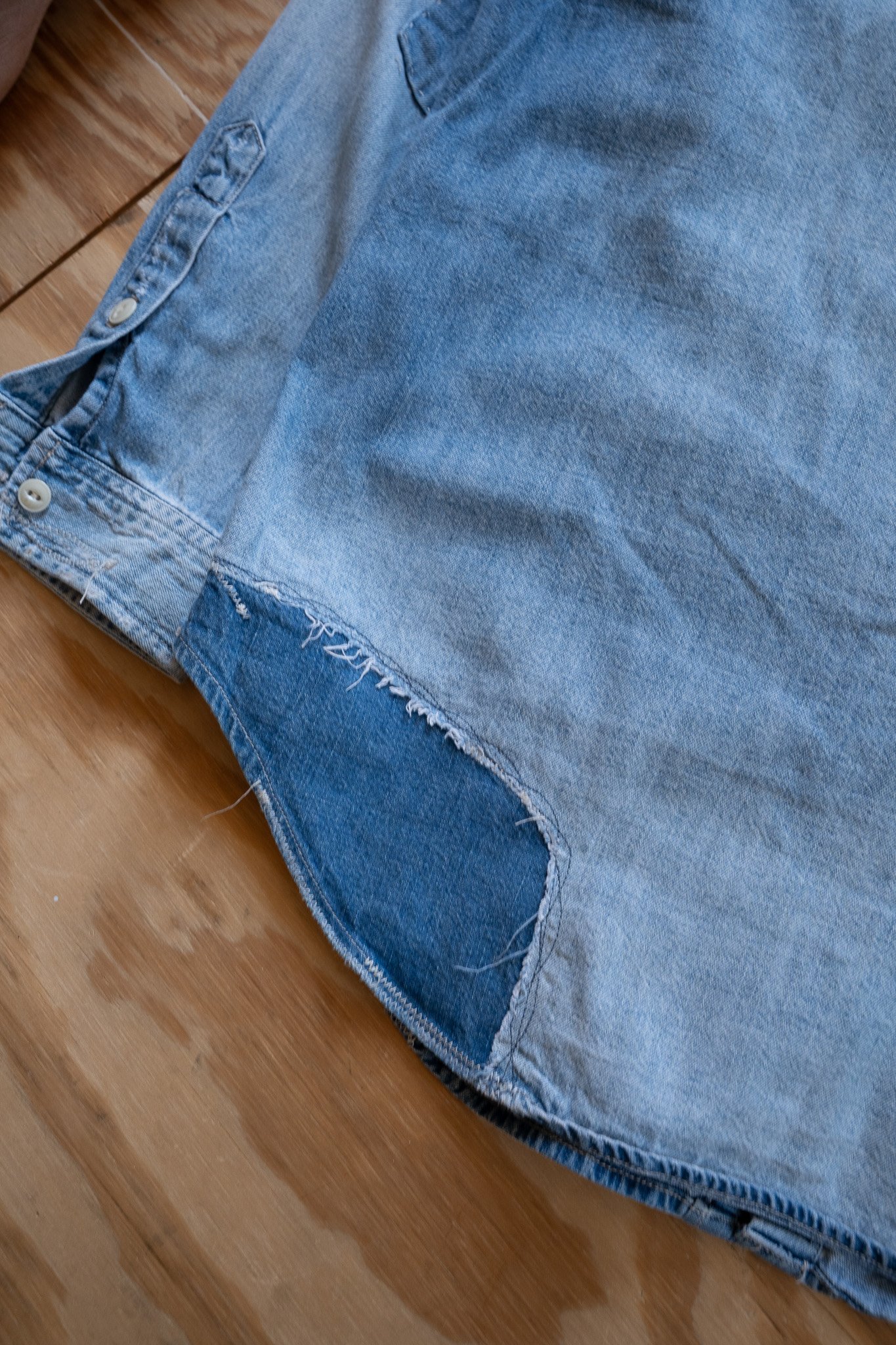 Image of Repaired Polo Ralph Lauren Chambray Work Shirt