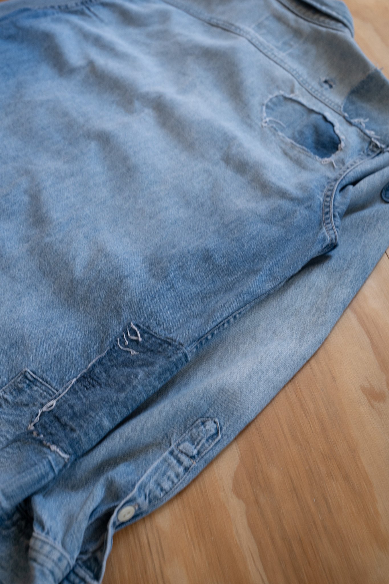 Image of Repaired Polo Ralph Lauren Chambray Work Shirt