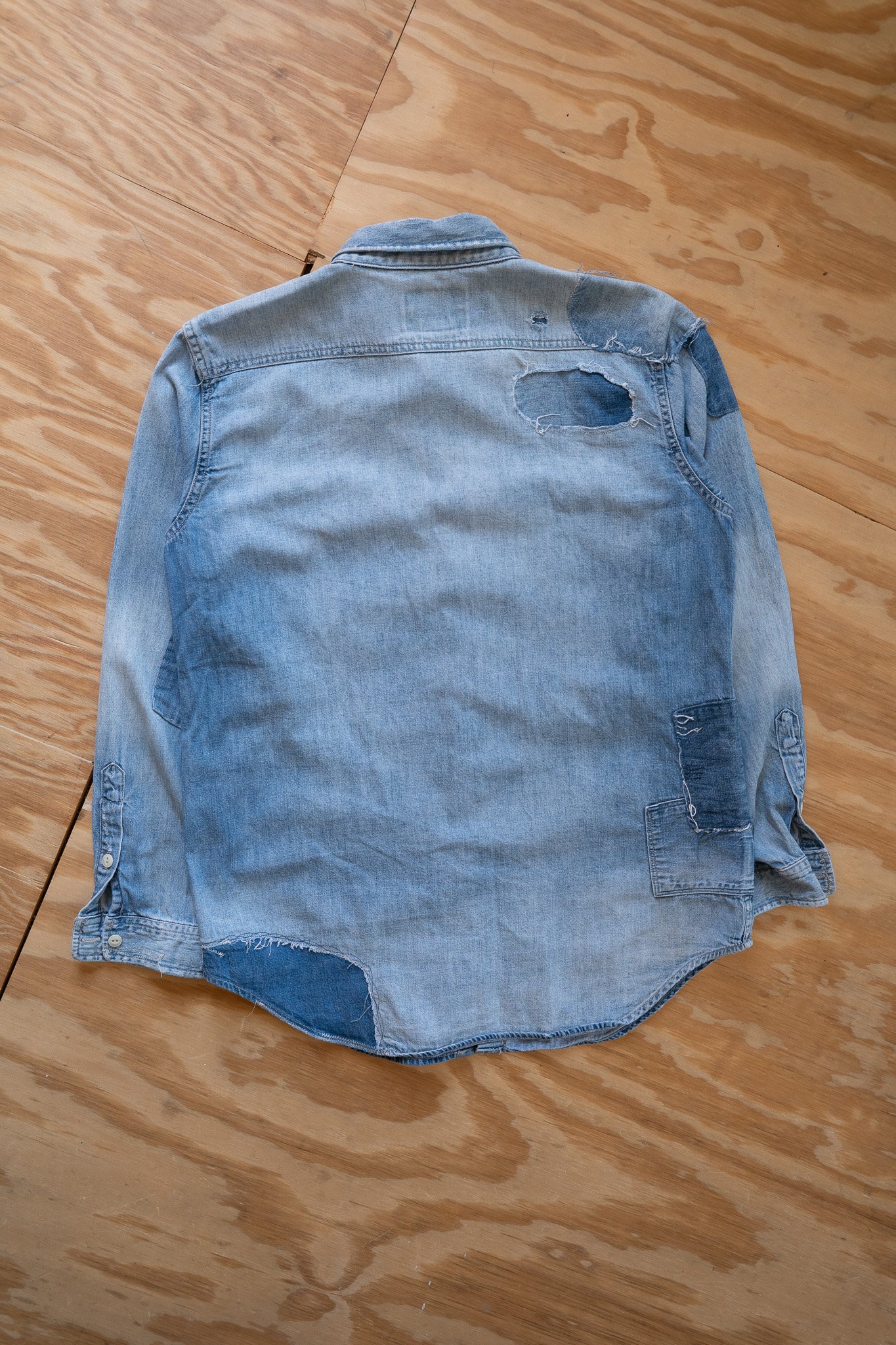 Image of Repaired Polo Ralph Lauren Chambray Work Shirt