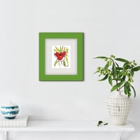 Image 3 of Cardinal bird on the river,  original fine art watercolor
