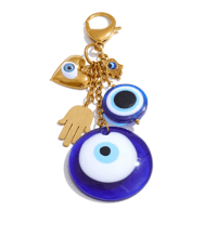 Gold Evil Eye & Hamsa Hand Multi-Charm