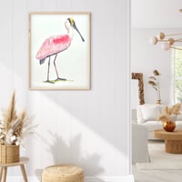 Image 3 of The modern Spoonbill - Original Watercolor bird art