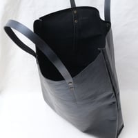 Image 6 of Soft Shopping Tote in black with black