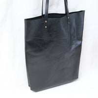 Image 2 of Soft Shopping Tote in black with black
