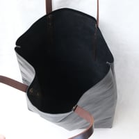 Image 6 of Soft Shopping Tote in black with brown