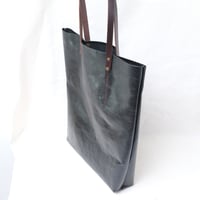 Image 4 of Soft Shopping Tote in black with brown