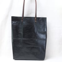 Image 3 of Soft Shopping Tote in black with brown