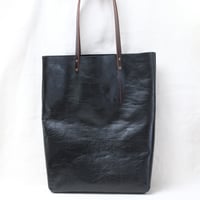 Image 1 of Soft Shopping Tote in black with brown