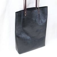 Image 2 of Soft Shopping Tote in black with brown