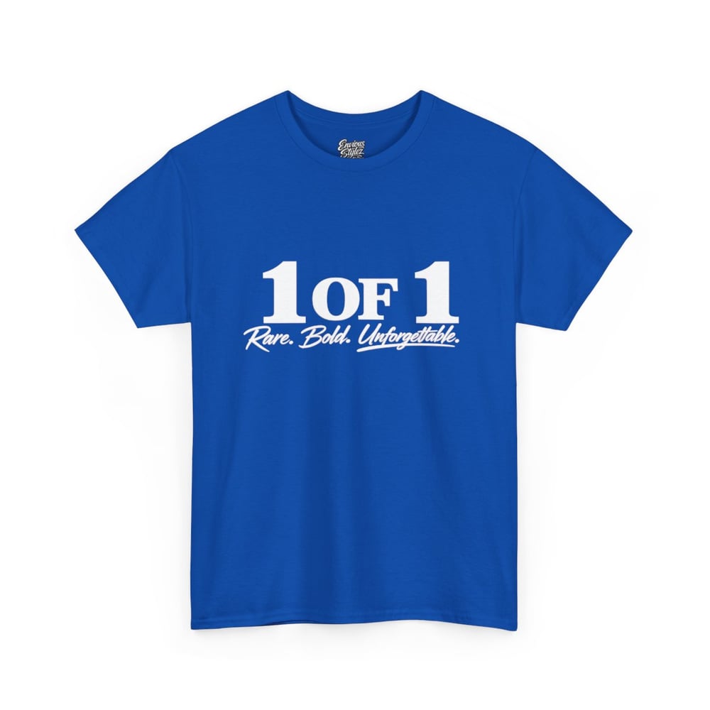 Image of Unisex 1 of 1 Tee — "Rare. Bold. Unrepeatable." Graphic T-Shirt