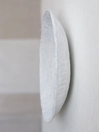 Image 7 of Large Handmade Paper Mache Wall Plate | White Wabi Sabi Wall Art