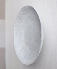 Image 14 of Large Handmade Paper Mache Wall Plate | White Wabi Sabi Wall Art