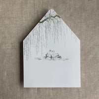 Image 2 of Willow and swan printed envelope liner for A7envelope PACK o...