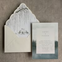 Image 3 of Willow and swan printed envelope liner for A7envelope PACK o...