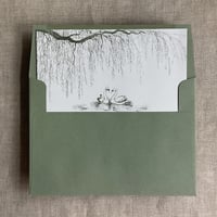 Image 4 of Willow and swan printed envelope liner for A7envelope PACK o...