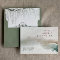 Image 5 of Willow and swan printed envelope liner for A7envelope PACK o...