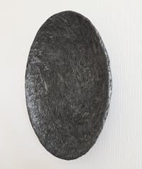 Image 10 of Large Textured Wall Plate | Handmade Sculptural Papier-Mache Dark Silver Wall Art