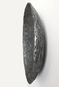Image 7 of Large Textured Wall Plate | Handmade Sculptural Papier-Mache Dark Silver Wall Art