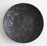 Image 11 of Large Textured Wall Plate | Handmade Sculptural Papier-Mache Dark Silver Wall Art