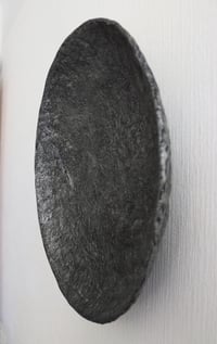 Image 12 of Large Textured Wall Plate | Handmade Sculptural Papier-Mache Dark Silver Wall Art