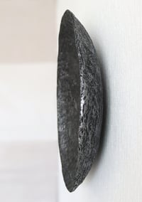 Image 6 of Large Textured Wall Plate | Handmade Sculptural Papier-Mache Dark Silver Wall Art