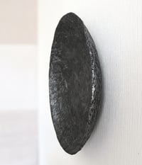 Image 9 of Large Textured Wall Plate | Handmade Sculptural Papier-Mache Dark Silver Wall Art