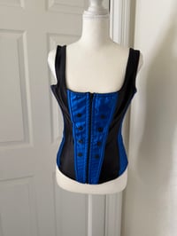 Nikki Storm Worn Corset Black and Blue 