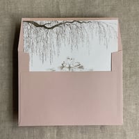 Image 4 of Willow and swan printed envelope liner for A7envelope PACK o...