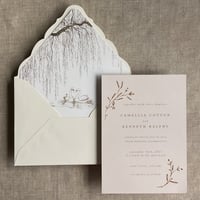 Image 3 of Willow and swan printed envelope liner for A7envelope PACK o...