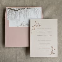 Image 6 of Willow and swan printed envelope liner for A7envelope PACK o...