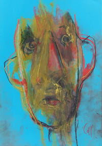 Image 2 of Struck - Sketchbook Drawing in Soft Pastels on Paper 
