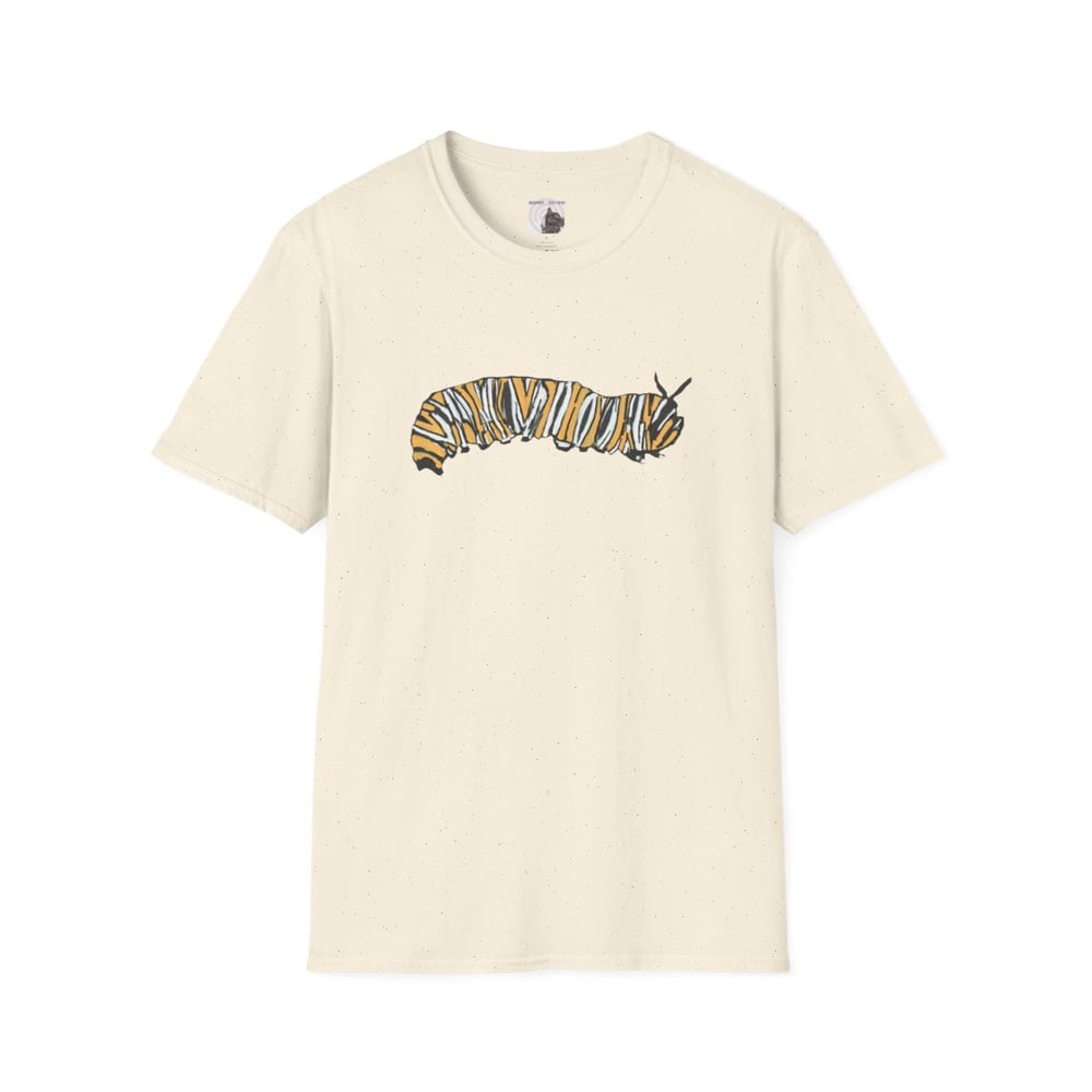 Image of Monarch Caterpillar Pollinator Garden T-Shirt | Butterfly Lover Graphic Tee