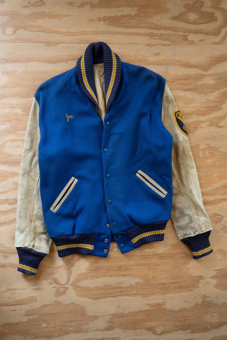 Image of Vintage Leather Sleeve Letterman Jacket