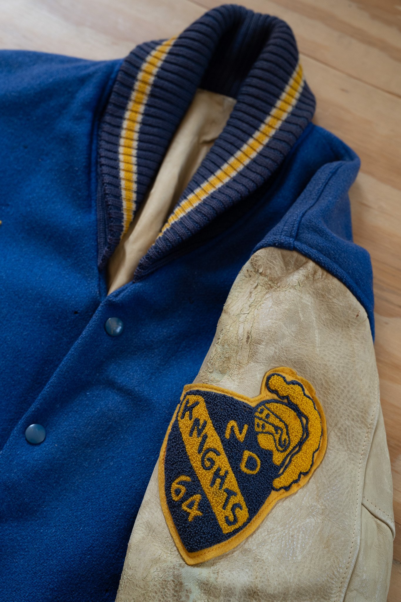 Image of Vintage Leather Sleeve Letterman Jacket