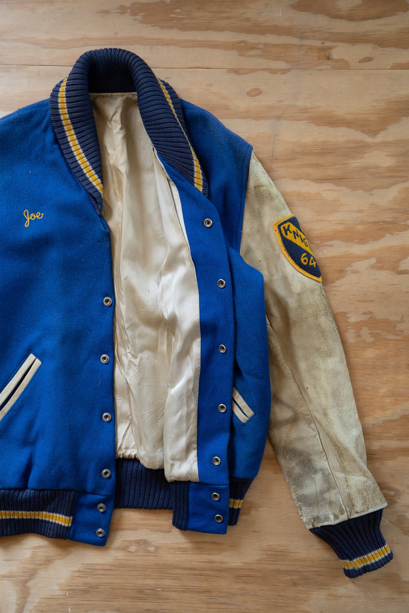 Image of Vintage Leather Sleeve Letterman Jacket