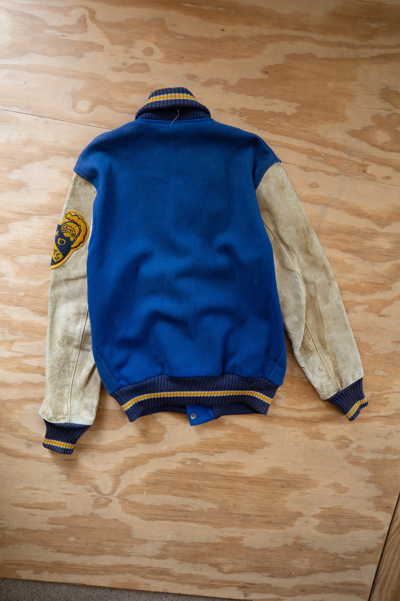 Image of Vintage Leather Sleeve Letterman Jacket